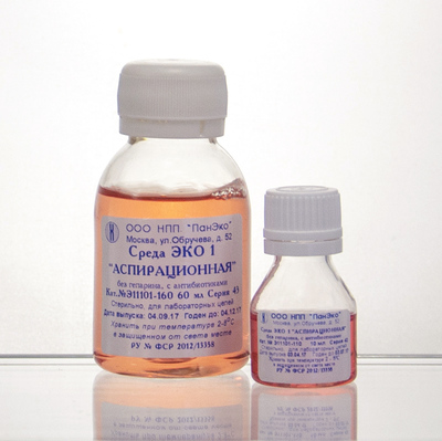 IVF1 "Aspiration" with antibiotics, without heparin, with phenol red 